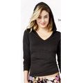 Black Long Sleeve Hoodie Stretch Pajama Top (1 Piece)